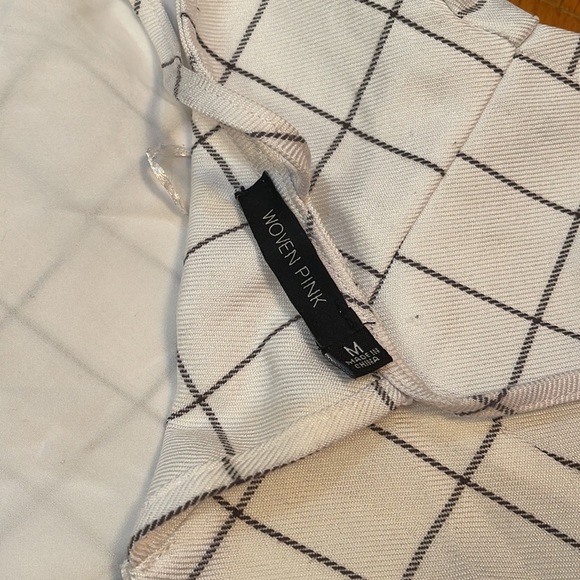 Forever21 White & Black Grid Patterned Strap Tie Back Culotte Jumpsuit One Piece - Picture 7 of 9